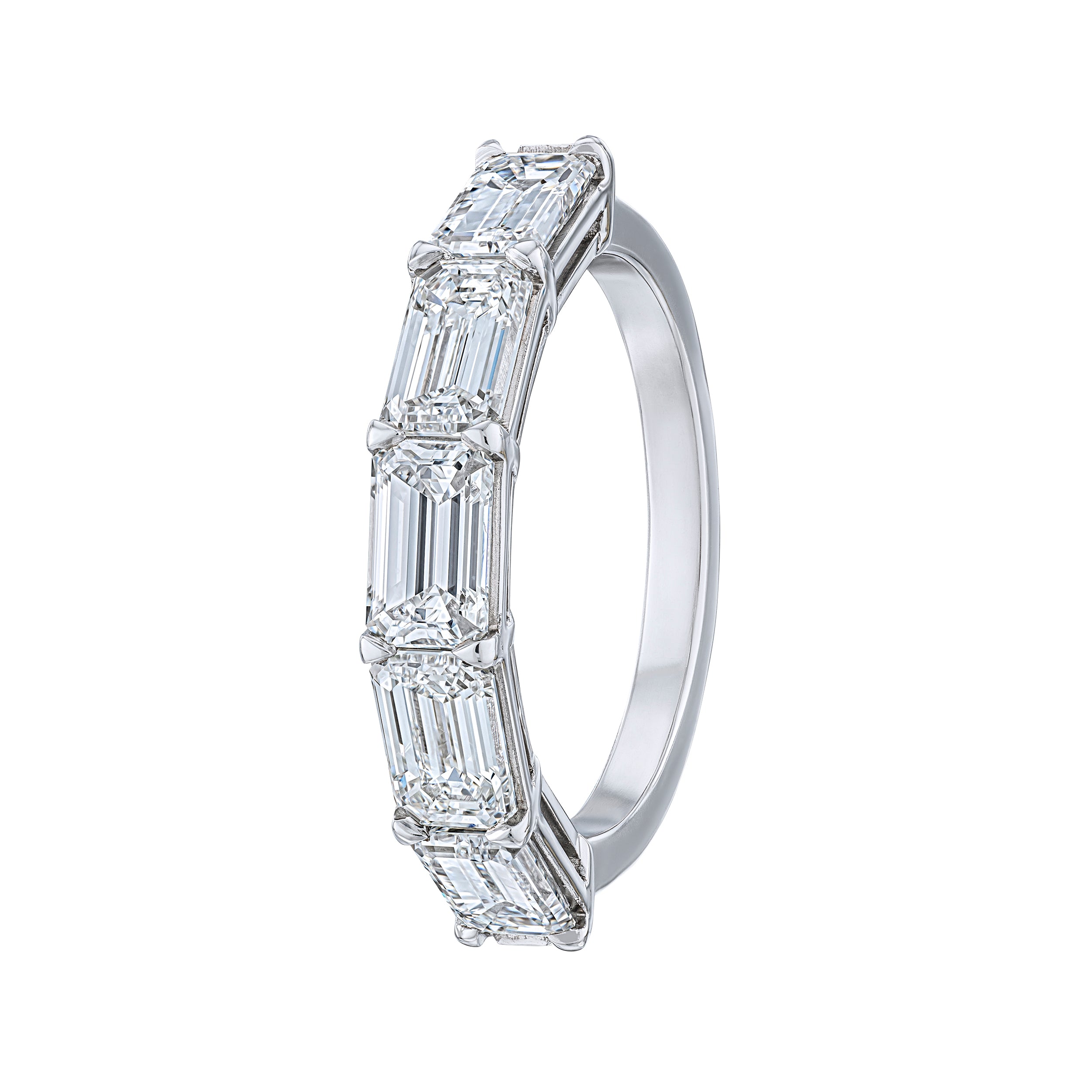 GIA Carat East-West Emerald Cut Diamond Band