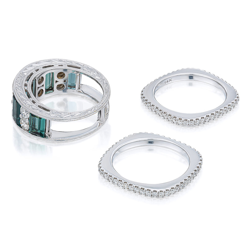 Tourmaline and Diamond Bling in White Gold