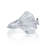 Small Ginkgo Wrap Ring in White Gold