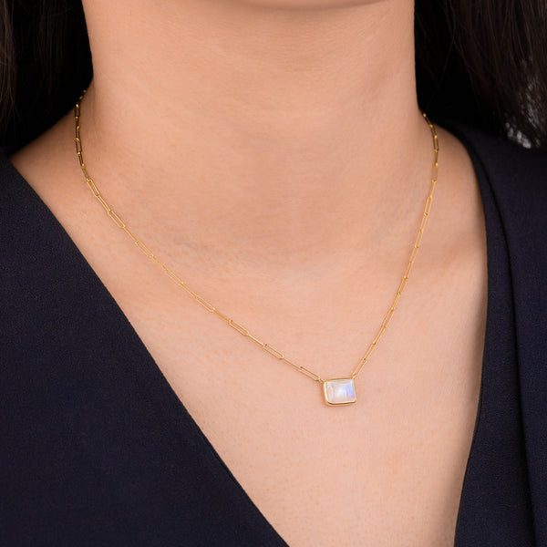 Moonstone Puffy Necklace