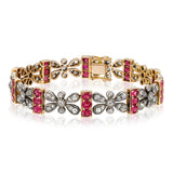 Ruby Blossom Diamond Link Bracelet