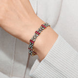 Ruby Blossom Diamond Link Bracelet
