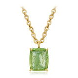 Verdant Cushion Gemstone Pendant Necklace