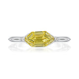 Yellow Diamond and Platinum Ring