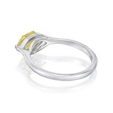 Yellow Diamond and Platinum Ring