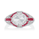 Oval Diamond and Ruby Ring