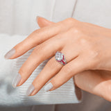 Oval Diamond and Ruby Ring