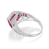 Oval Diamond and Ruby Ring