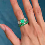 Elongated Oval Emerald Eternity Band