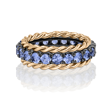 Blue & Gold Spiral Stack