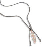 Silver Furcula & Diamond Pave Feather