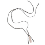 Silver Furcula & Diamond Pave Feather