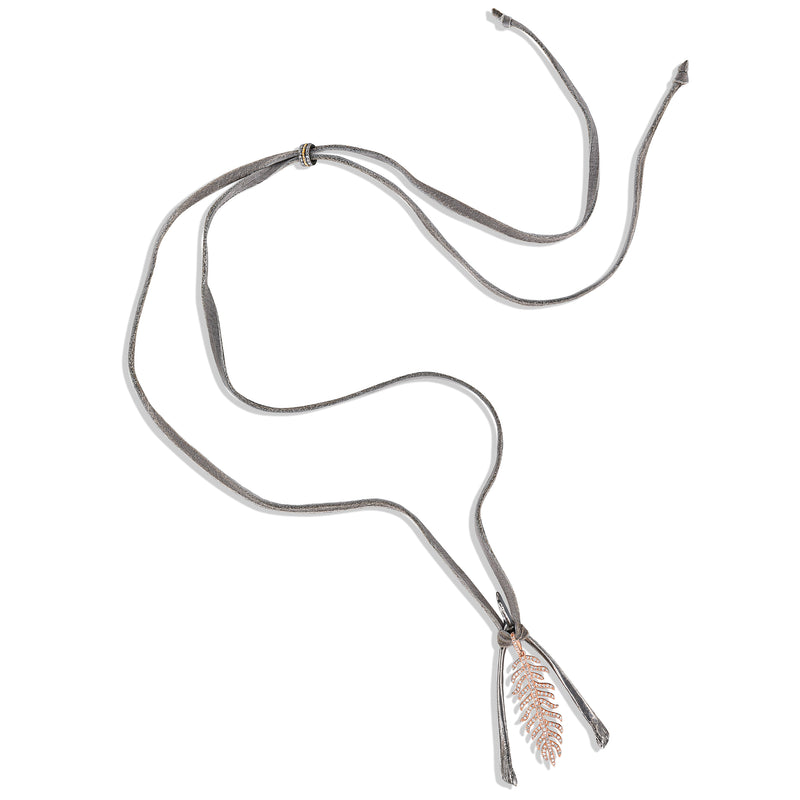 Silver Furcula & Feather Necklace
