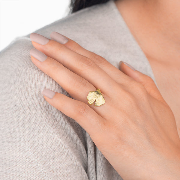 Small Ginkgo Wrap Ring