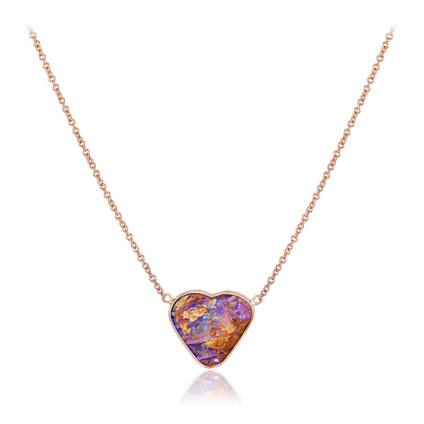 Wire Lilac Purple Opal Necklace, 24 Inches Long