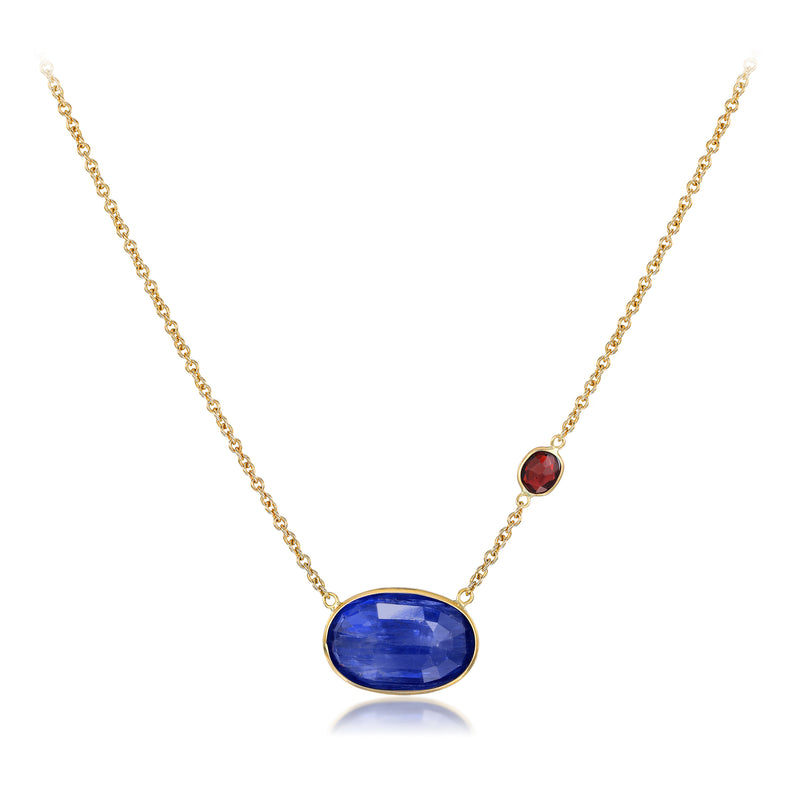 Kyanite and Ruby Necklace