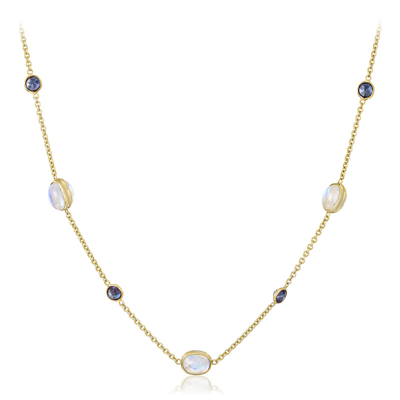 Moonstone and Sapphire Necklace