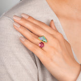Opal and Tourmaline Wrap Ring