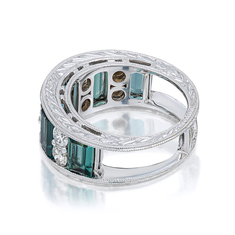 Tourmaline and Diamond Bling in White Gold