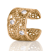 Gold Sea Fan Cuff Ring