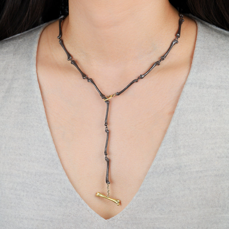 Silver & Gold Femora Lariat Necklace